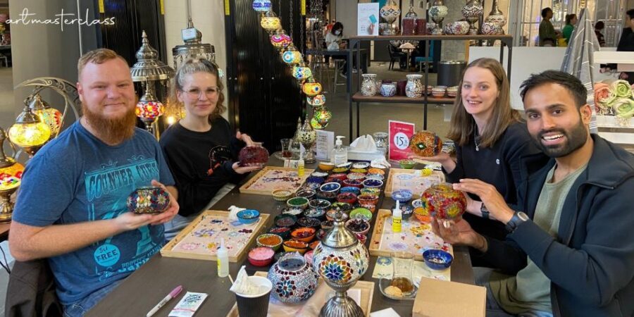 Melbourne: Mosaic Art Classes - Turkish Lamp Workshop - Turkish tea and delights: a small included comfort that changes the tone