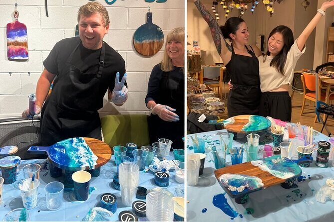 Resin Art Classes Melbourne: Cheeseboards & Coasters - Your 6:00 pm Melbourne session: how the timing works